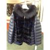 Image 1 : Navy Dyed Mink Sections Jacket / Hood