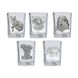 Shot Glass Set of African Big Five