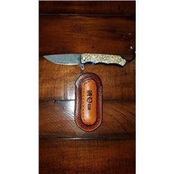 Handcrafted Damascus Blade Folding Knife from Butch Legg