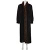 Image 1 : Black Sheared Full Length 52” Mink Coat with Black Fox Tuxedo fronts & Hood