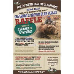 Kodiak Island (SB200) Alaska Governor’s Residents Only Brown Bear Permit Raffle