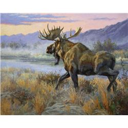 Alaska: Artist Chip Brock’s “First Light on the Tikchik” Original Oil Painting