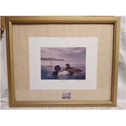 “Guided Passage” Golden Eye Duck Print with 1998 Stamp