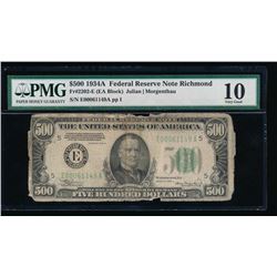 1934A $500 Richmond Federal Reserve Note PMG 10