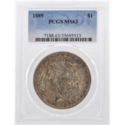 1889 $1 Morgan Silver Dollar Coin PCGS MS63