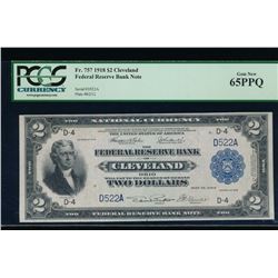 1918 $2 Cleveland Federal Reserve Bank Note PCGS 65PPQ