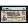 Image 1 : 1862 $100 Confederate States of America Note PMG 45