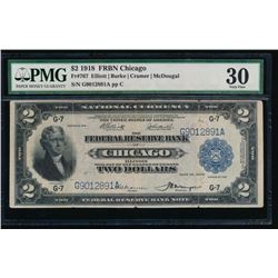 1918 $2 Chicago Federal Reserve Bank Note PMG 30