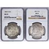 Image 1 : Lot of 1884-O & 1885-O $1 Morgan Silver Dollar Coins NGC MS63