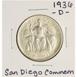 1936-D San Diego Commemorative Half Dollar Coin