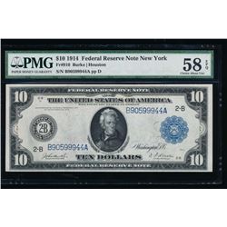 1914 $10 New York Federal Reserve Note PMG 58EPQ