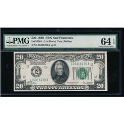 1928 $20 San Francisco Federal Reserve Note PMG 64EPQ