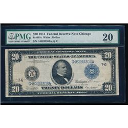 1914 $20 Chicago Federal Reserve Note PMG 20