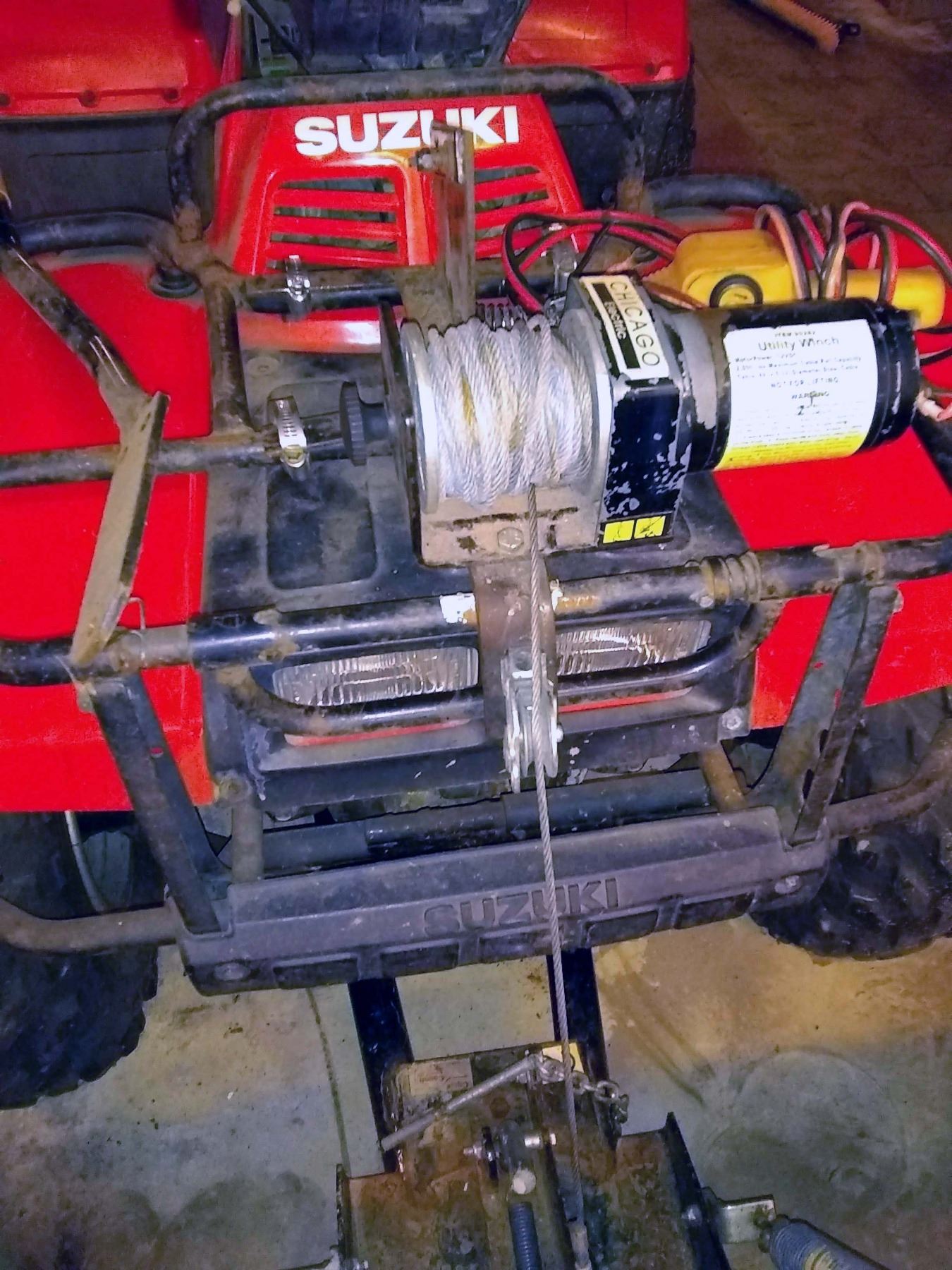 Suzuki 4WD Quadrunner 250 w/ Snow Plow, & Chicago Utility Winch