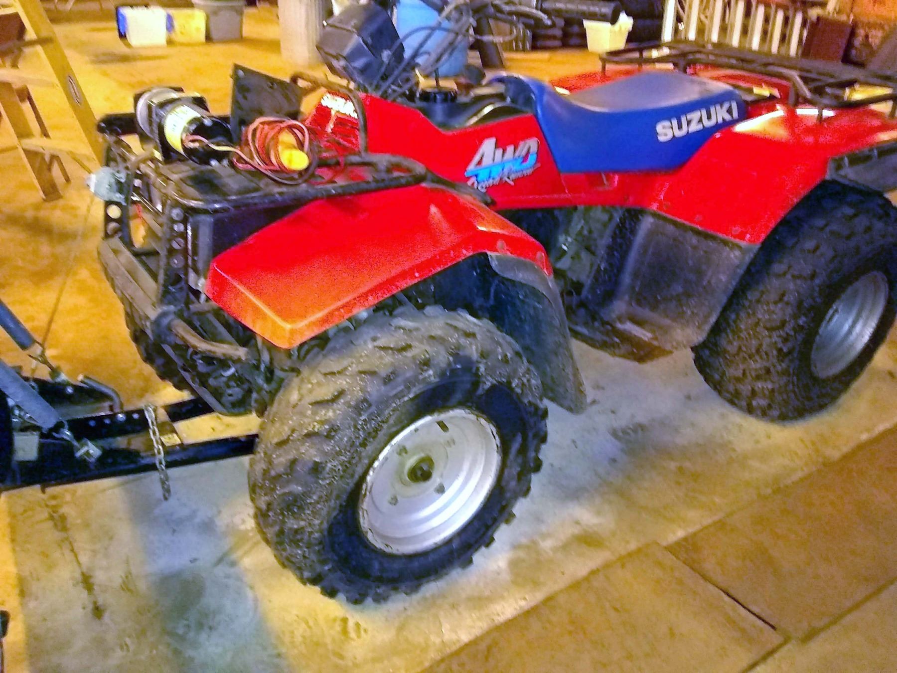 Suzuki 4WD Quadrunner 250 w/ Snow Plow, & Chicago Utility Winch