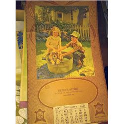 Vintage Wolverine 1947 Calendar, Compliments of Heile's Store, Transfer, PA