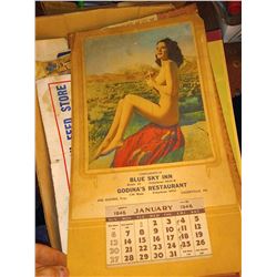 Vintage 1946 Calendar "Girl of the Golden West"