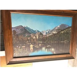 Extra Large Framed Vintage Photo of Picturesque Mountain Scene