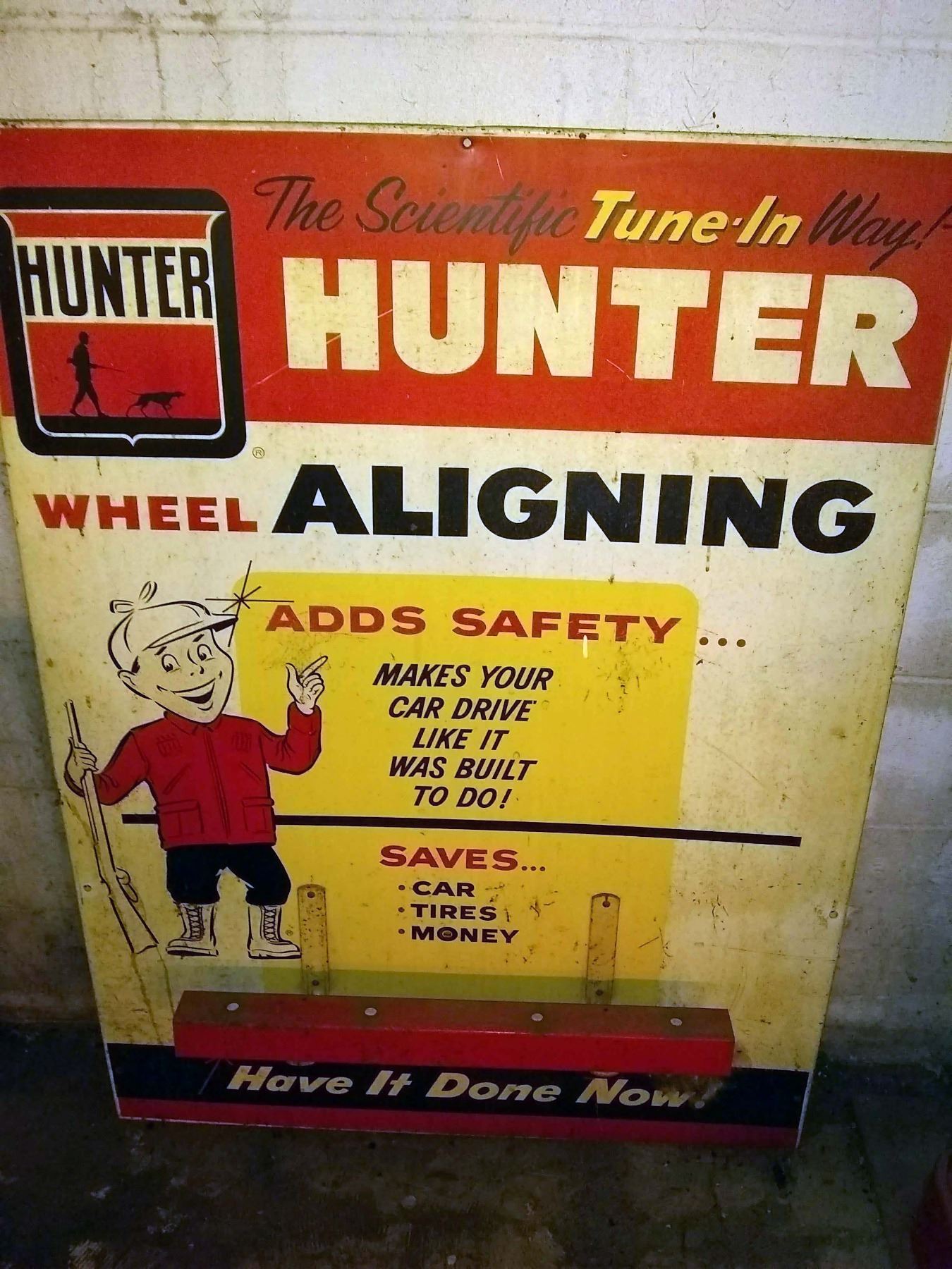 Vintage Hunter Wheel Alignment Metal Sign