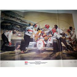Al Unser Jr. Signed 1994 Indy 500 Victory Print, "Teamwork"