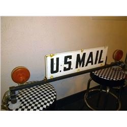 Vintage US Mail Rural Delivery Topper w/ Sign and Blinker Lights