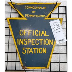 Vintage Official PA Metal Inspection Sign