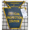 Image 1 : Vintage Official PA Metal Inspection Sign