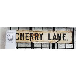 Vintage Double Sided Metal Sign "Cherry Lane"