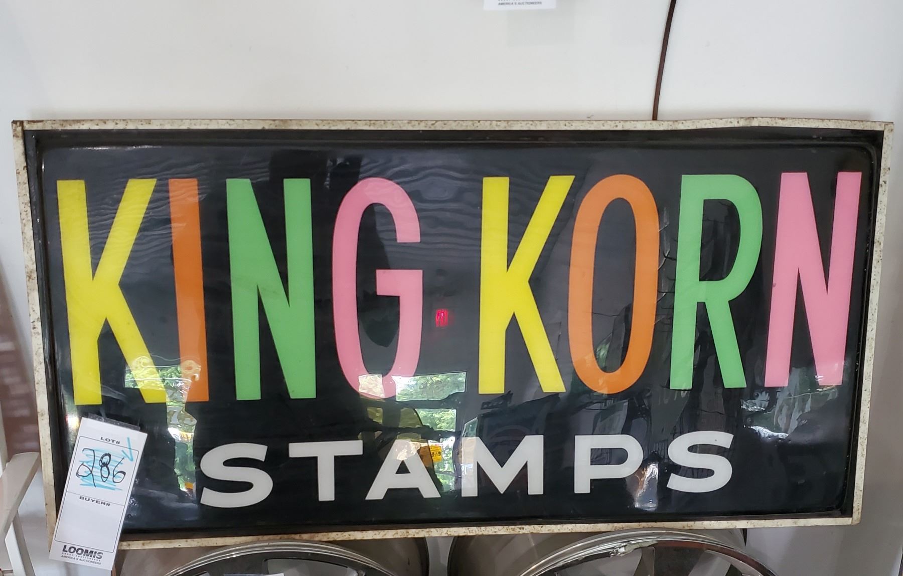 Vintage Lighted Box Sign "King Korn Stamps"