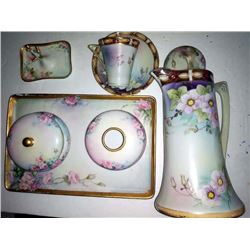 Antique Limoges Dresser Set (4 pcs) / Pitcher / Cup & Saucer, by IE & C Co. of Japan