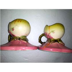 Pair of Vintage Woodland W30 Candle Holders, by Hull USA Pottery
