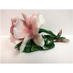 LARGE VINTAGE CAPODIMONTE FLOWER ON BASE