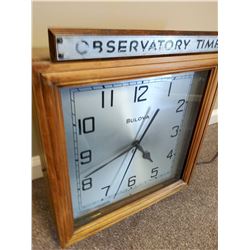 VINTAGE/ ANTIQUE  OBSERVATORY BULOVA  OAK CLOCK
