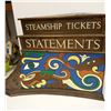 Image 1 : RARE LATE 1800s Solid Brass & Leaded Steamship Ticket Sign From A Ship