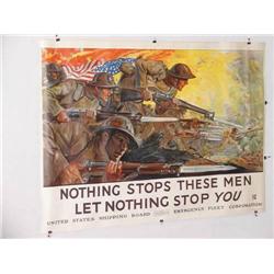 American WWI Poster, "Nothing Stops These Men – L