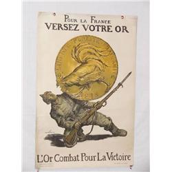  French WWI Poster, "Pour La France – Versez Votr