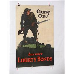  American WWI Poster, "Come On!  Buy More Liberty