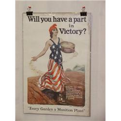  American WWI Poster, "Will You Have a Part in Vi