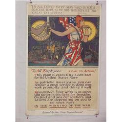  American WWI Poster, "I Shall Expect Every Man W
