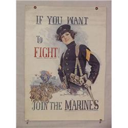  American WWI Poster, "If You Want to Fight!  Joi