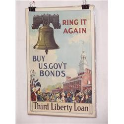  American WWI Poster, "Ring it Again – Buy U.S. G