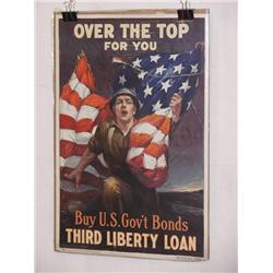  2 American WWI Posters, "Over the Top for You et