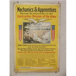  American WWI Poster, "Mechanics and Apprentices 