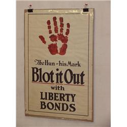  2 American WWI Posters, "The Hun – His Mark – Bl