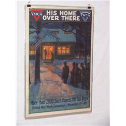  American WWI Poster, "His Home Over There – Y.M.