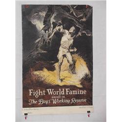  American WWI Poster, "Fight World Famine Enroll 