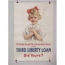  American WWI Poster, "My Daddy Bought Me a Gover