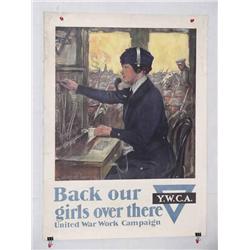  American WWI Poster, "Back Our Girls Over There 