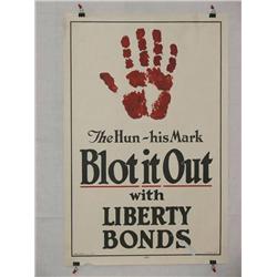  American WWI Poster, "The Hun - His Mark Blot It