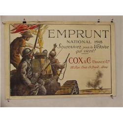  French WWI Poster, "Emprunt National 1918 etc.",